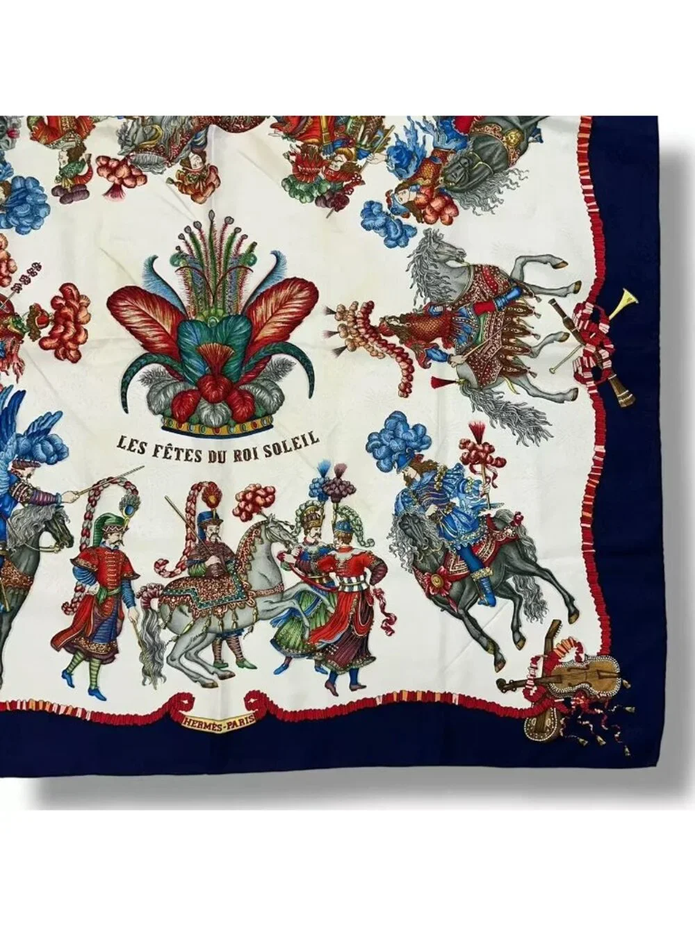 Hermes Scarf Silk Carre 90 les Fetes du Roi Soleil Celebration of the Sun King